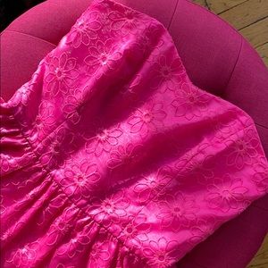 Lilly Pulitzer Payton strapless pink flower dress adorable tea or garden party